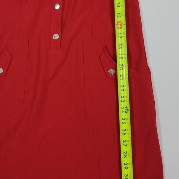 Chico's Zenergy Red Dress Short Tab Sleeve Pockets Size 0 - Picture 5 of 8